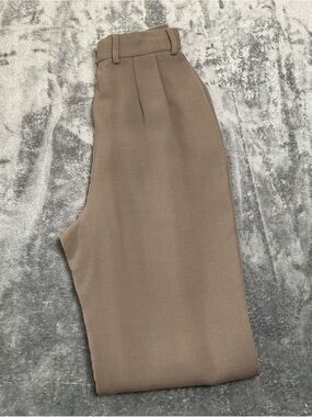 Giorgio Armani Trousers Pants Woman’s 40 Taupe/Brown High-Waist Tailored Baggy